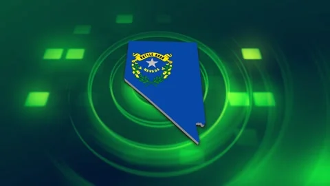 Nevada State Map and Flag Background Видео 344648491