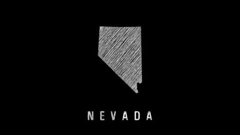 Nevada state map appearing with pencil scribble effect on black background 스톡 동영상 313926754