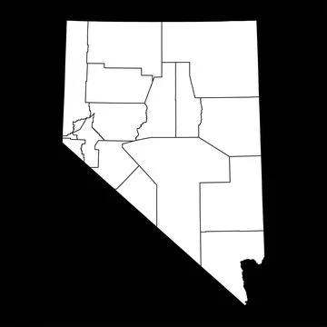 Nevada state map with counties. Vector illustration. Stock Illustration