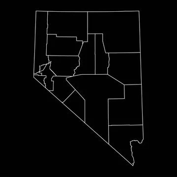 Nevada state map with counties. Vector illustration. Stock-Illustration