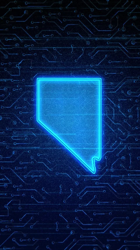 Nevada State Map Digital Technology Opener 스톡 동영상 336391280