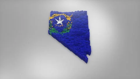 Nevada State Map with Flag Intro Background Stock Footage 315166215