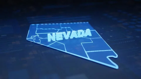 Nevada State Map Geographic Outline Stock Footage 344035943