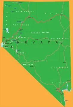 Nevada state map Stock Illustration
