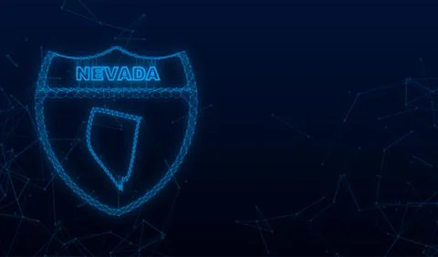 Nevada state map outline Plexus icon. Vector illustration 스톡 일러스트