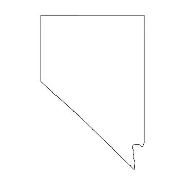 Nevada, state of USA - solid black outline map of country area. Simple flat 스톡 일러스트