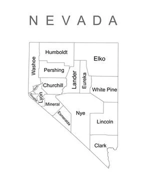 Nevada State vector map silhouette illustration isolated Stock Illustration