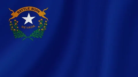 Nevada State Waving Flag. Realistic Flag Animation. Seamless Loop Background. Stock Footage 292324772