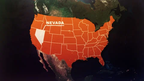Nevada US State Satellite Map Animation V1 Stock Footage 303798448