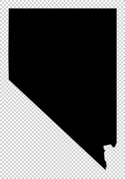 Nevada USA state map in black with transparency background Stock Illustration