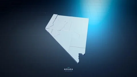 Nevada USA state map with glowing tech digital network style Vídeos de archivo 340614115