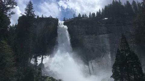 Nevada Waterfall wide angle straight ahead Stock-Footage 90270793