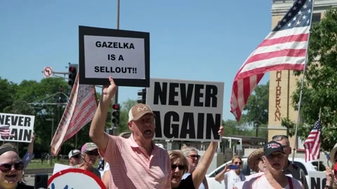 Never again protest to stop abusive powers of the governor 库存影片 156472032