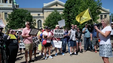 Never again protest to stop abusive powers of the governor Video stock 156472393