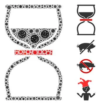 Never Collage of Covid Virus Elements Stockillustratie