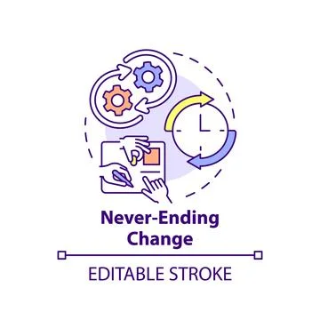 Never ending change concept icon Stock Illustration