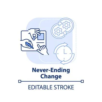 Never ending change light blue concept icon Stock Illustration