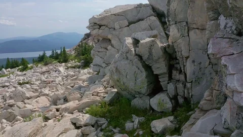 The never ending crane over the mountain. Stock Footage 114057687