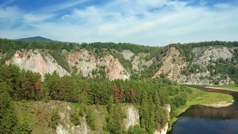 The never ending crane over the terrain with the river. Stock Footage 114725306