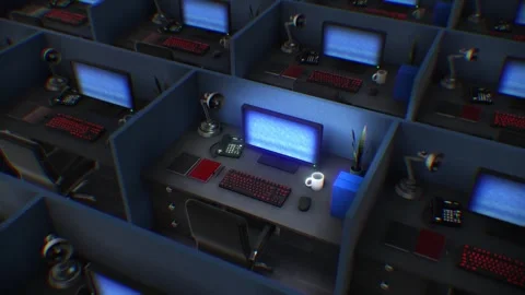 Never Ending Office Spaces Stock Footage 264586823