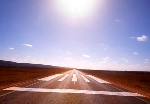 Never ending road , nullarnor plain, western australia Stock Photos