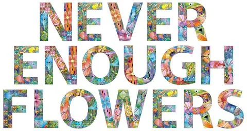 Never Enough Flowers. Vector decorative zentangle object Stock Illustration