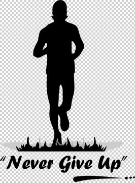 Never give up art Illustrazione stock