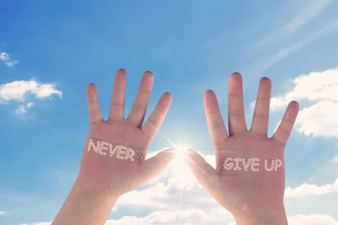 Never Give Up Concept Stock Photos