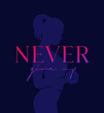 Never give up quote, poster design for gym Ilustração Stock