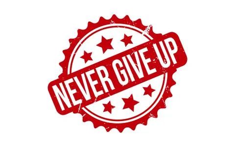 Never Give Up Rubber Stamp Seal Vector Ilustração Stock