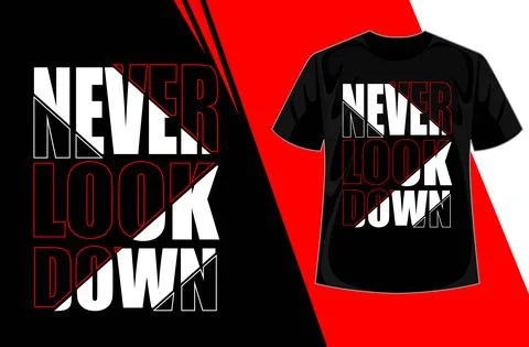 Never Look Back Modern Typography Quote Black T Shirt Design. Typography Grap Stock Illustration