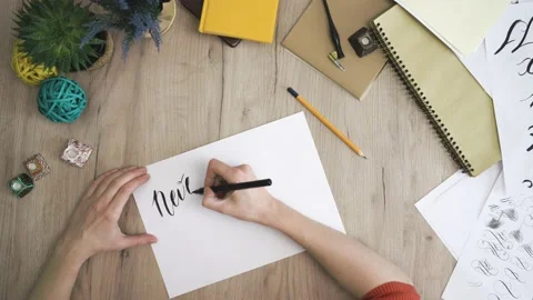 Never Look back  In A Paper Card Written In Calligraphy Form Stock Footage 148693288