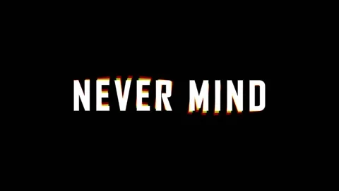 Never Mind text with abstract colorful circular motion graphics on black ba.. Stock Footage 345621973