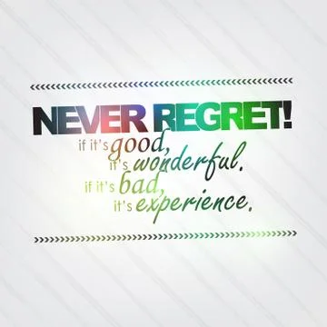Never regret! 스톡 일러스트