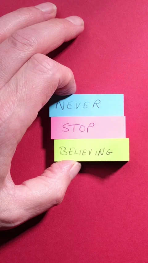 Never Stop Believing Optimistic Mindset Concept Stock-Footage 294378349