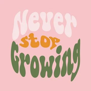 Never stop growing retro illustration Stock-Illustration