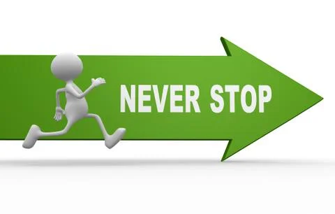 Never stop Illustrazione stock