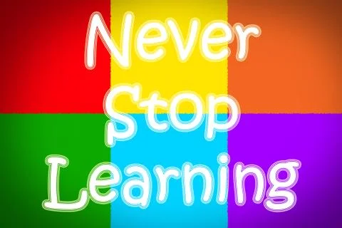 Never stop learning concept Stock Illustration