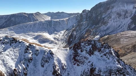 Never Summer Mountains 02 | RMNP | Snowy Peaks | 4K Drone Footage Stock Footage 293244337