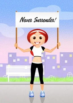 Never surrender sign Ilustração Stock
