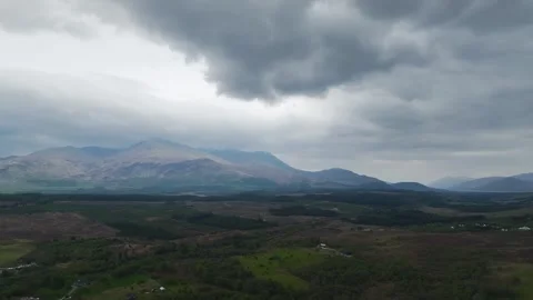 Nevis Range Mountains from a drone, Grampian Mountains, Highland, Lochaber, UK Stock Footage 308798270