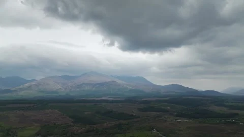 Nevis Range Mountains from a drone, Grampian Mountains, Highland, Lochaber, UK Stock Footage 308798307