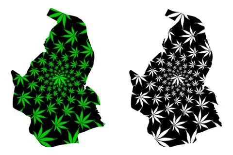 Nevsehir (Provinces of the Republic of Turkey) map is designed cannabis leaf Stock Illustration