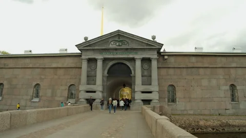 Nevsky Gate in the Peter and Paul Fortress Stock Footage 205892896