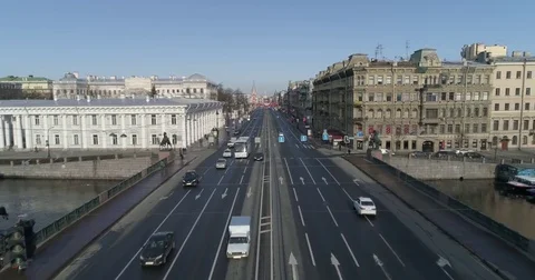 Nevsky prospect, aerial Stock Footage 81404930