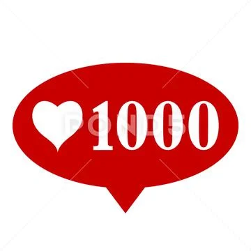 New 1000 like icon on white background. Stock Illustration