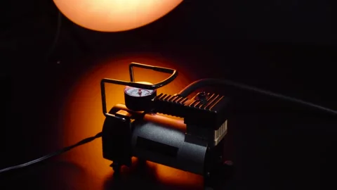 New 12 volt car compressor Video stock 330339077