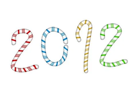 New 2012 year with candy text Stock Photos