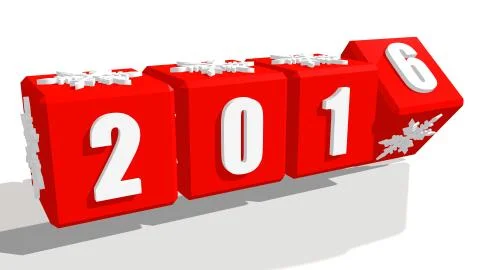 New 2016 year number Stock Illustration