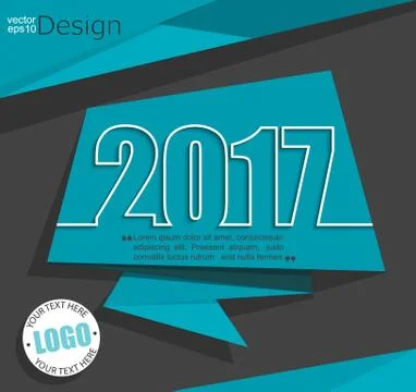 New 2017 year card. Stock Illustration